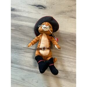 TY Beanie Baby 2007 Puss in Boots Shrek the Third Cat Plush 8” Doll Toy